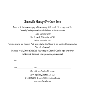 Clintonville Montage Pre-Order Form Web