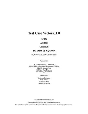 Test Case Vectors1 - fxa noaa