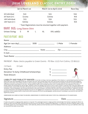 2016 loveland classic entry form - Thompson Education Foundation - thompsontef