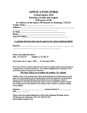 APPLICATION FORM - St Andrews On The Square