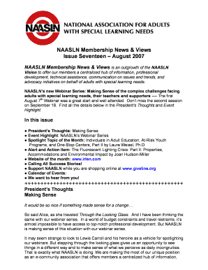 NAASLN Membership News Views Issue Seventeen August 2007