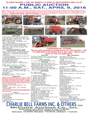 CHARLIE BELL FARMS INC. & OTHERS owners - McGuire Auction