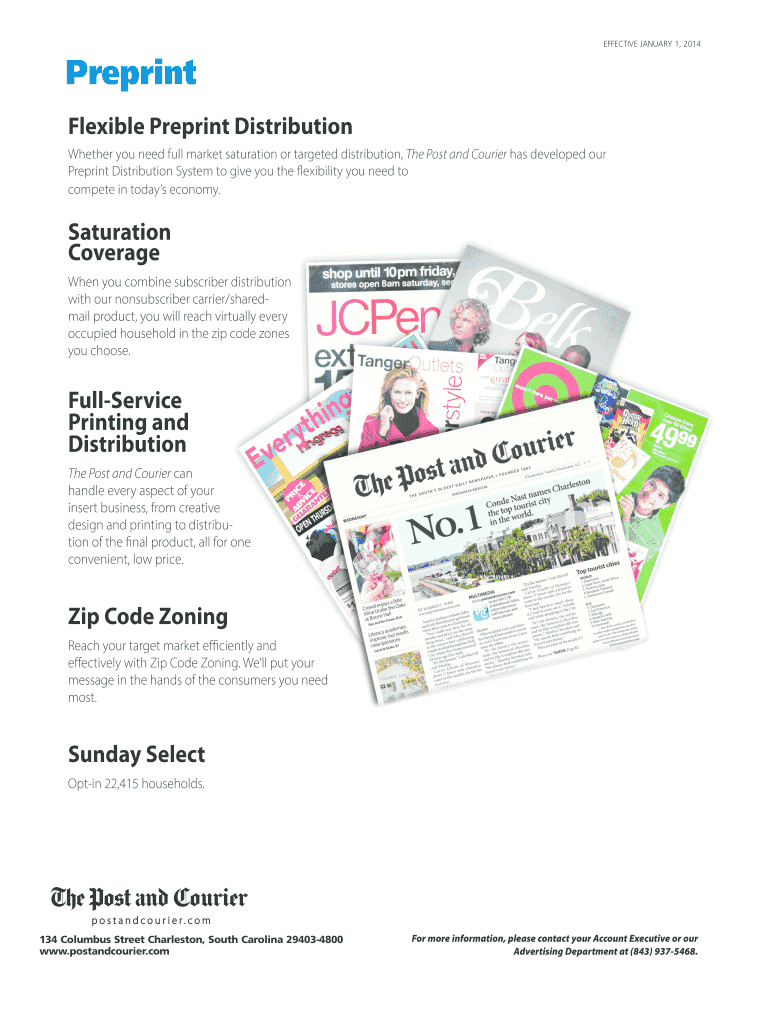Fillable Online Preprint Post and Courier Advertising Fax Email Print