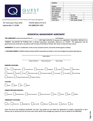 Residential Management Agreement - Property Management ...