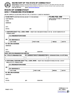 state of connecticut ucc 1 financing statement s ecreta ry oft ...