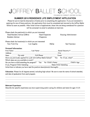 Please be sure to read the description of duties prior to completing this application
