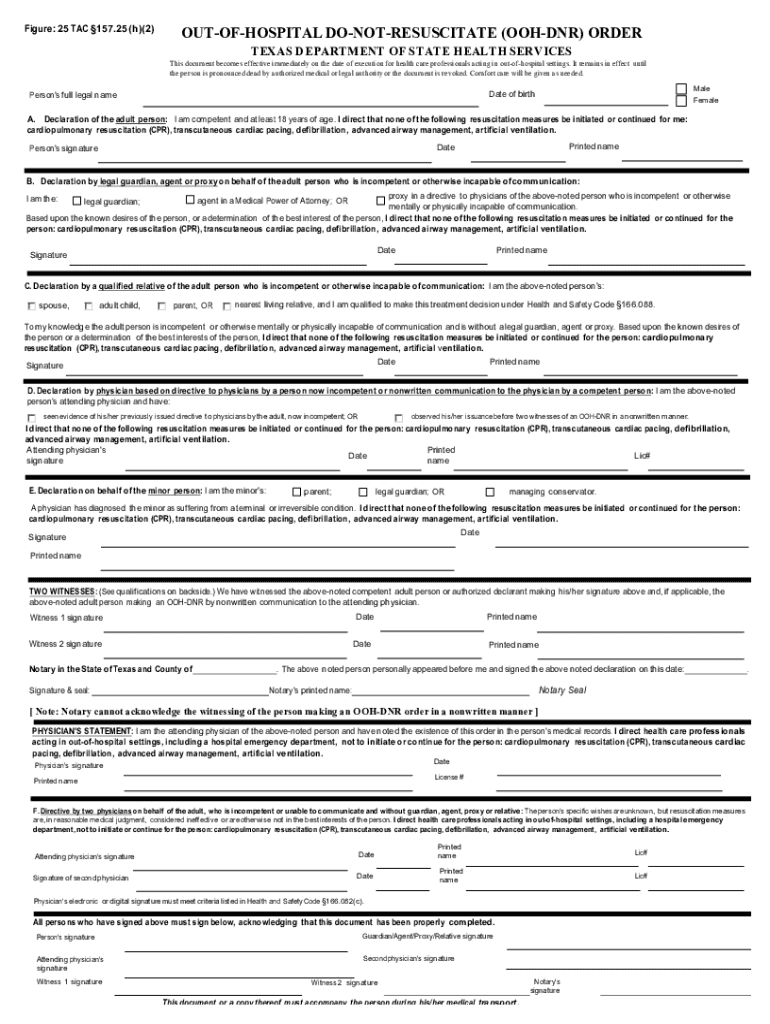 blank printable dnr form texas Preview on Page 1