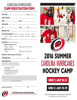 B2016b SUMMER CAROLINA HURRICANES HOCKEY CAMP