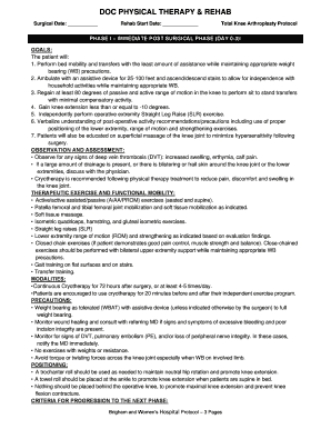 Total Knee Arthroplasty Protocol