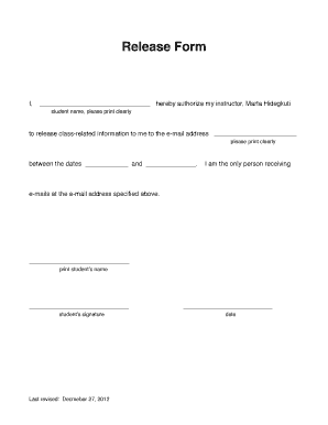 Fillable Online Release Form - Marta Hidegkuti Fax Email Print - pdfFiller