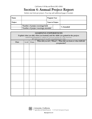 California 4-H Record Book 2015-2016