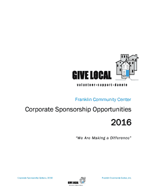 Solicitation letter for sponsorship - Corporate Sponsorship Opportunities - Franklin Community Center - franklincommunitycenter