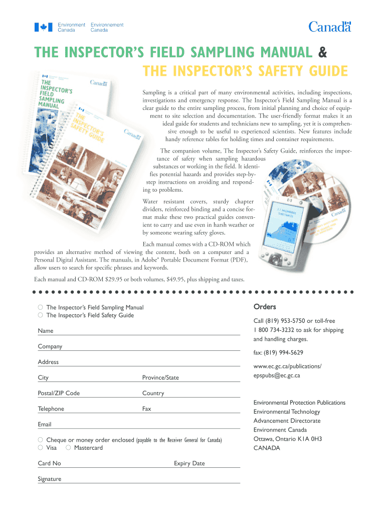 Fillable Online waterquality ec gc The inspector's field sampling