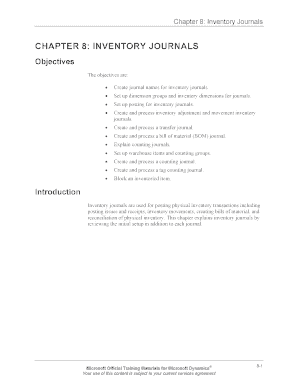 Fillable Online Chapter 8: Inventory Journals Fax Email Print - pdfFiller