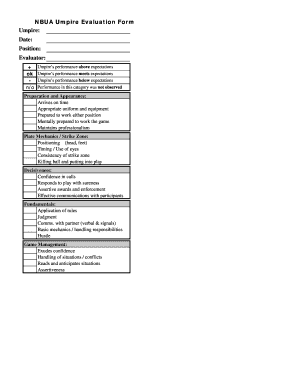 fillable online confirmation name form fax email print pdffiller umpire evaluation form