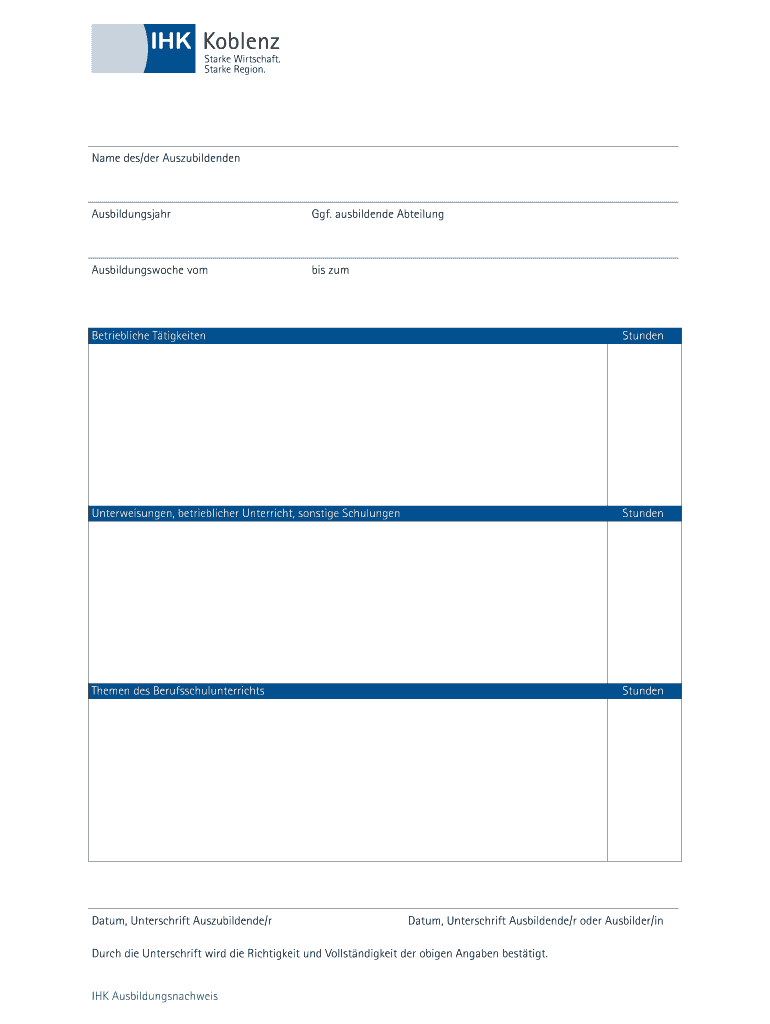 Name des der Auszubildenden Ausbildungsjahr Ggf Preview on Page 1