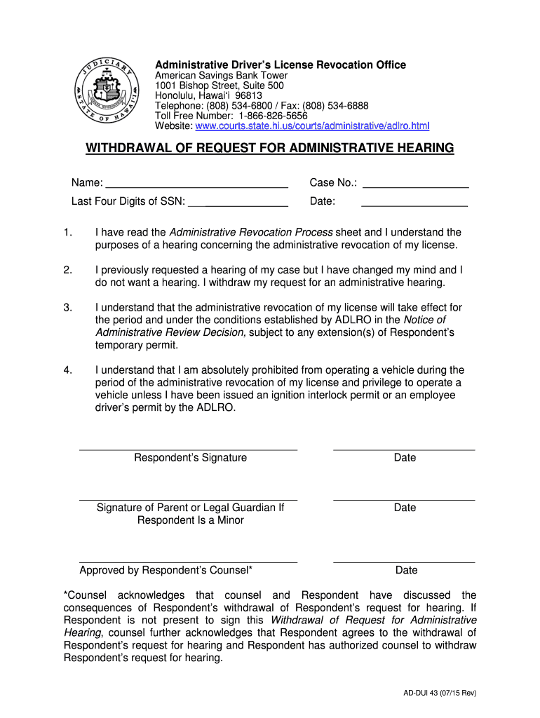 hearing my withdrawal get Preview on Page 1