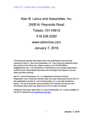 Draft- Form ADV Part 2A 2016