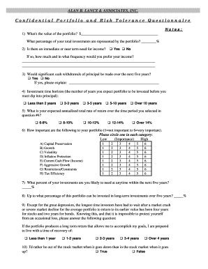 Confidential Risk Tolerance Questionnaire - Alan B. Lancz