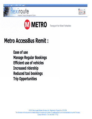 Metro AccessBus Remit - rtigorguk - rtig org