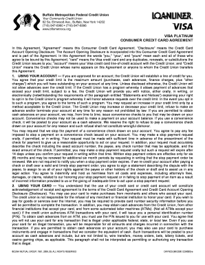 Visa platinum consumer credit card agreement - Buffalo Metropolitan ...