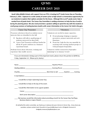 Request for food assistance - 2015 Career Day General Sponsorhip Request Letter 27 - QVMS PTO - qvmspto