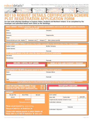 RD110 ROBUST DETAILS CERTIFICATION SCHEME PLOT