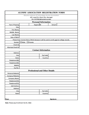 ALUMNI ASSOCIATION REGISTRATION FORM Personal Information - git-india edu