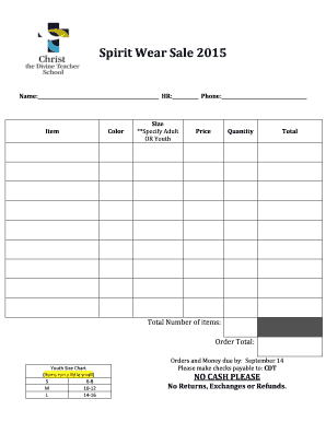 Small shirt size - Spirit Wear Sale 2015 - cdtschoolorg