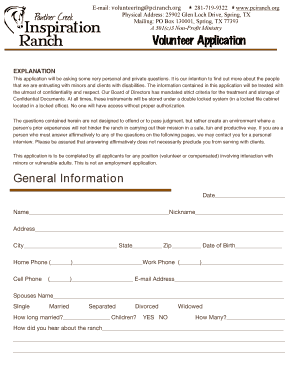 Repatriation letter sample - Volunteer Application WORD - Spring Texas - pciranch