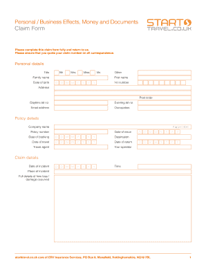 Private equity investment memo pdf - Personal / Business Effects, Money and Documents Claim Form Please complete this claim form fully and return to us - starttravel co