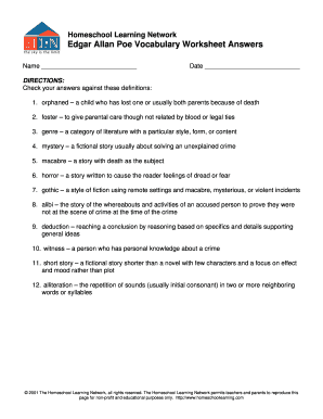 Poe vocab worksheet answers form