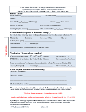 Dijon moneycontrol - Oral Fluid Swab for investigation of fever/rash illness Patient Details ... - nvrl ucd