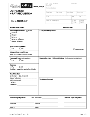 X-Ray Requisition Form