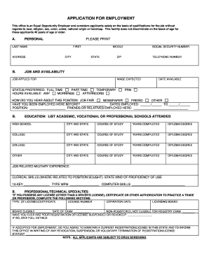 Fillable Online Medical Center Hospital Employment Application Fax ...