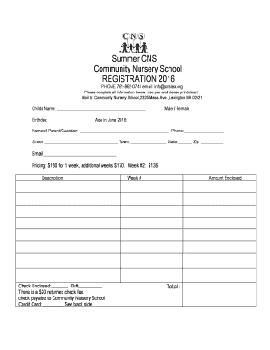 Government purchase order format - Summer CNS Registration Form 2016.doc - cnslex