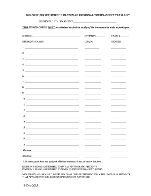 Contact list template - 2015 team list template - New Jersey Science Olympiad - njscienceolympiad