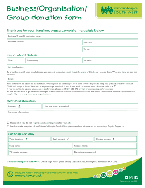 BusinessOrganisation Group donation form - chsworguk