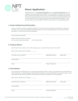 Donor Application - bNPTb - npt-uk