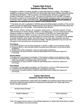 Topeka High School Substance Abuse Policy - bthswebbborgb