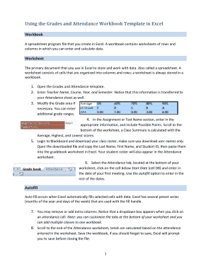 Grades and Attendance Workbook Template