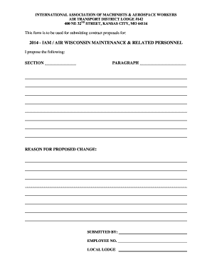 Contract Proposal Form - IAMAW District Lodge 142 - atd142