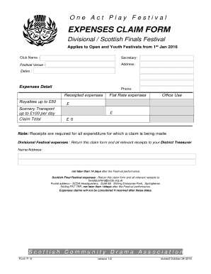 EXPENSES CLAIM FORM - SCDA