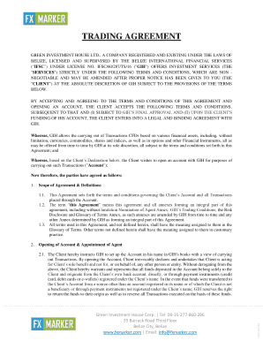 trading agreement template