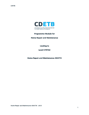 Programme Module for Home Repair and Maintenance Leading - curriculum