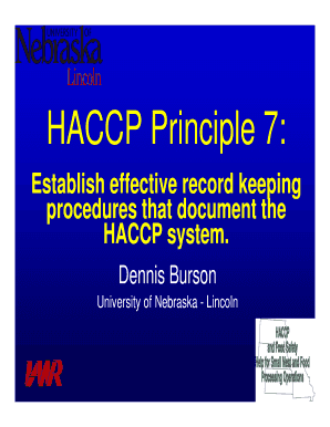 Fillable Online HACCP Principle 7: Fax Email Print - pdfFiller