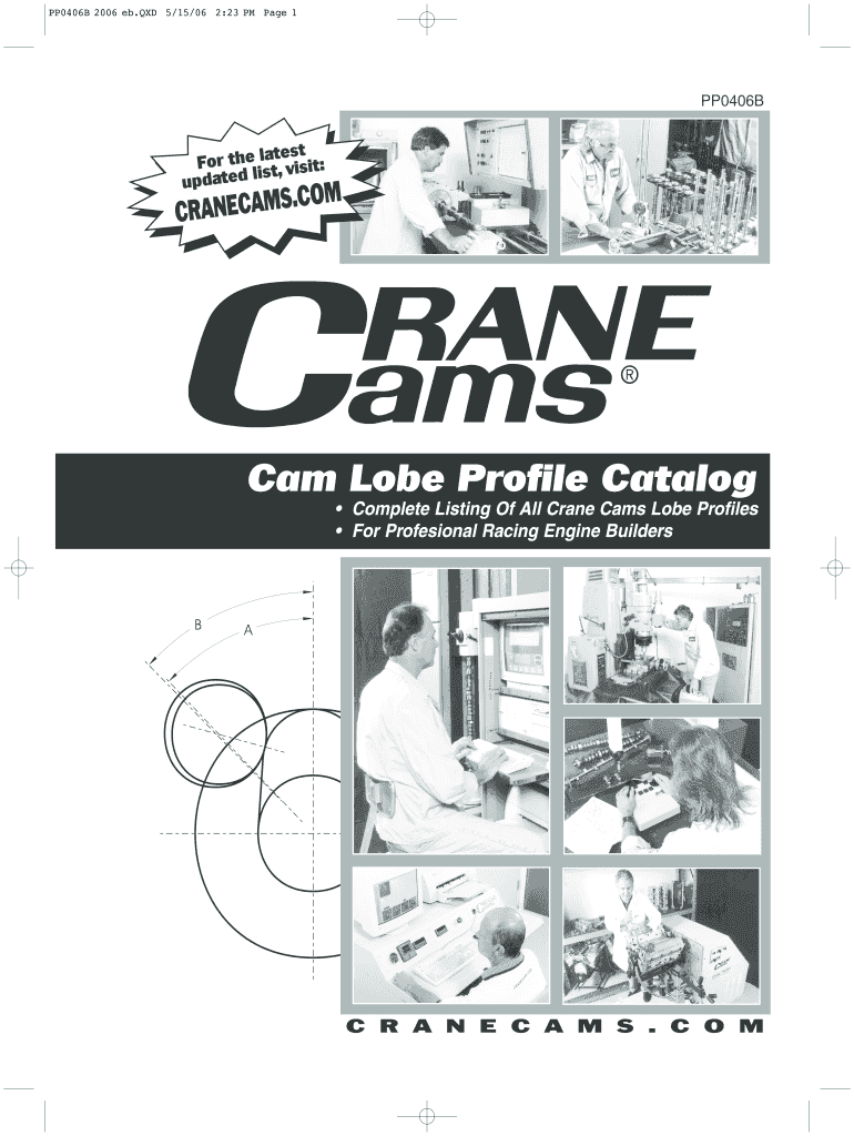 Fillable Online Cam Lobe Profile Catalog Crane Cams Fax Email Print