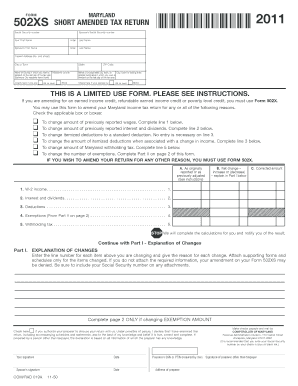 Fillable Online SHORT bAMENDED TAX RETURNb Fax Email Print - pdfFiller