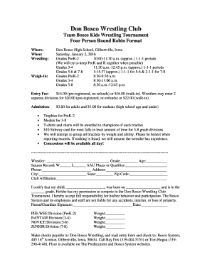 Round robin excel template - Don Bosco Wrestling Club - The Predicament