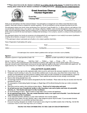 Great American Cleanup Volunteer Registration